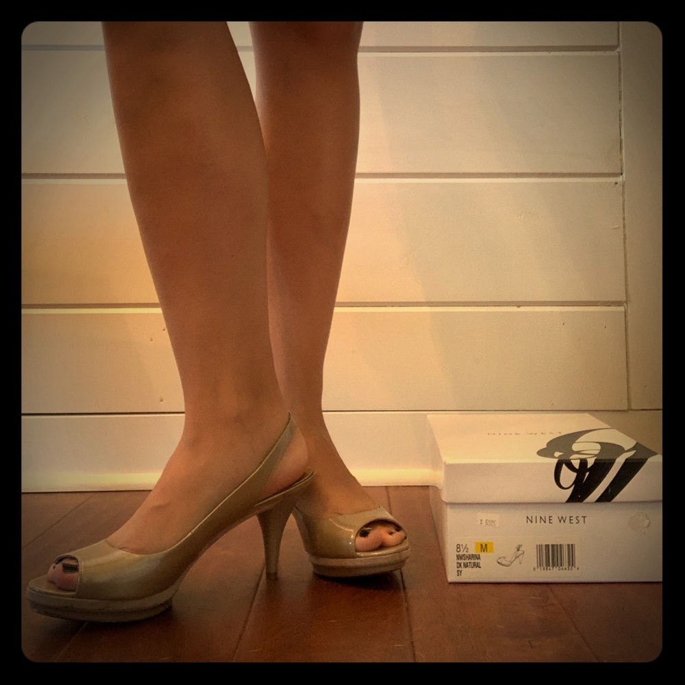 COPY - Nine West Nude Slingback Heels